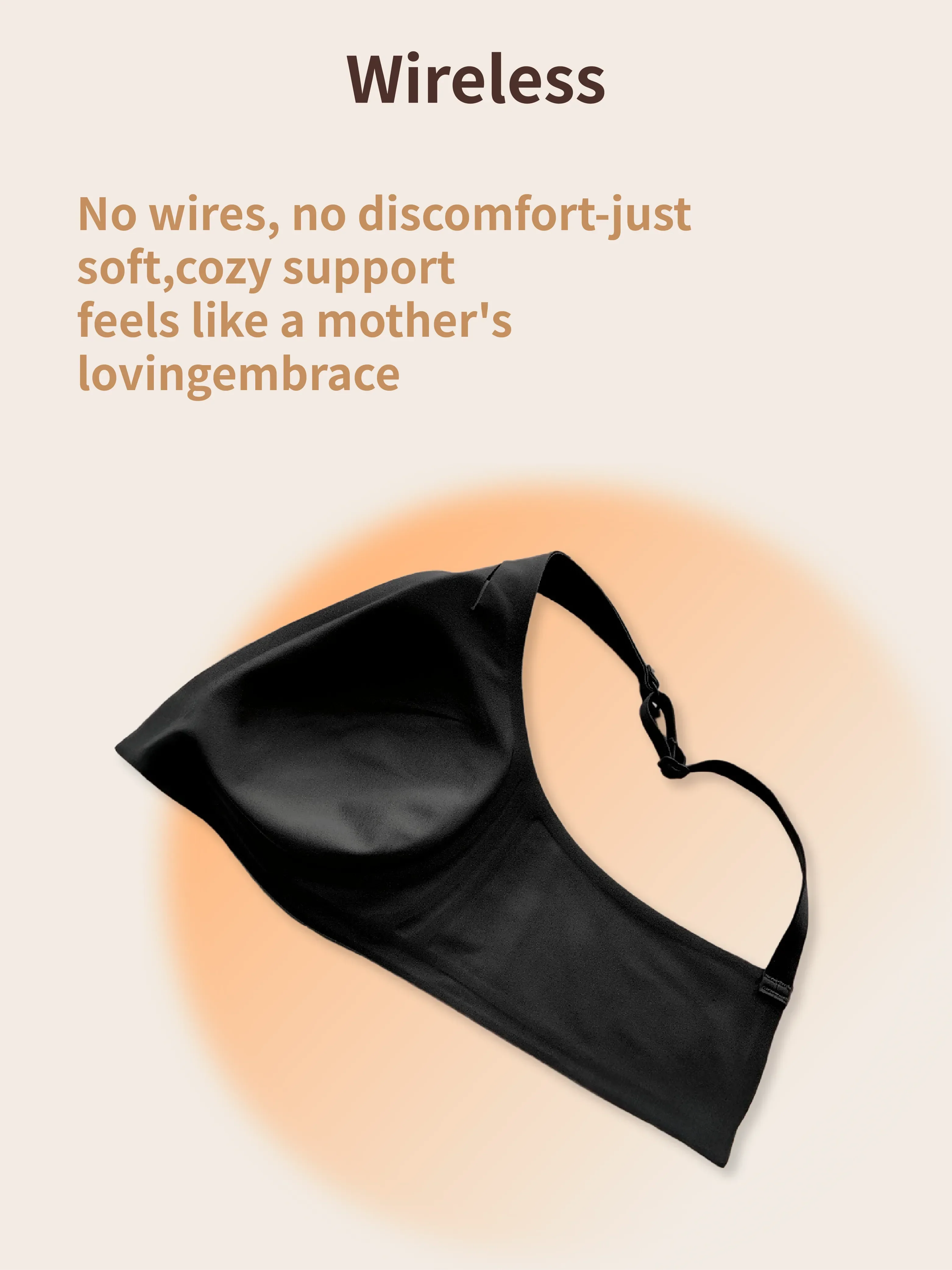 Close-up of fabric texture and seamless edge of Deep V Jelly Bra