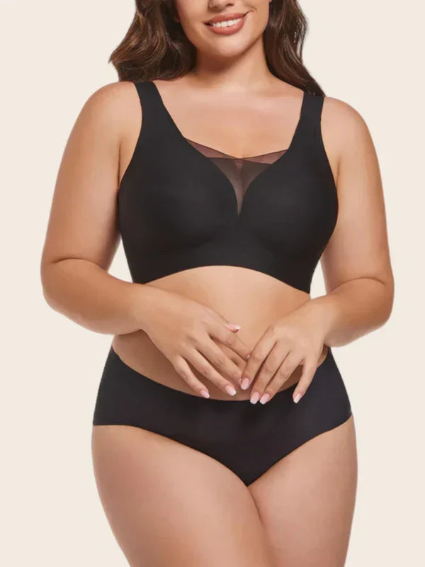 Plus Size V Neck Wireless Bra