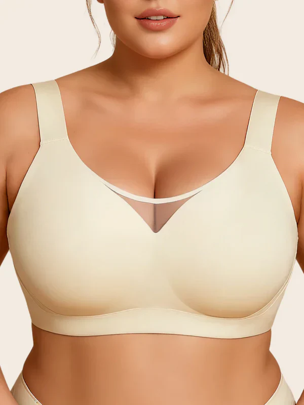 Plus Size Myst Mesh V Neck Wireless Bra
