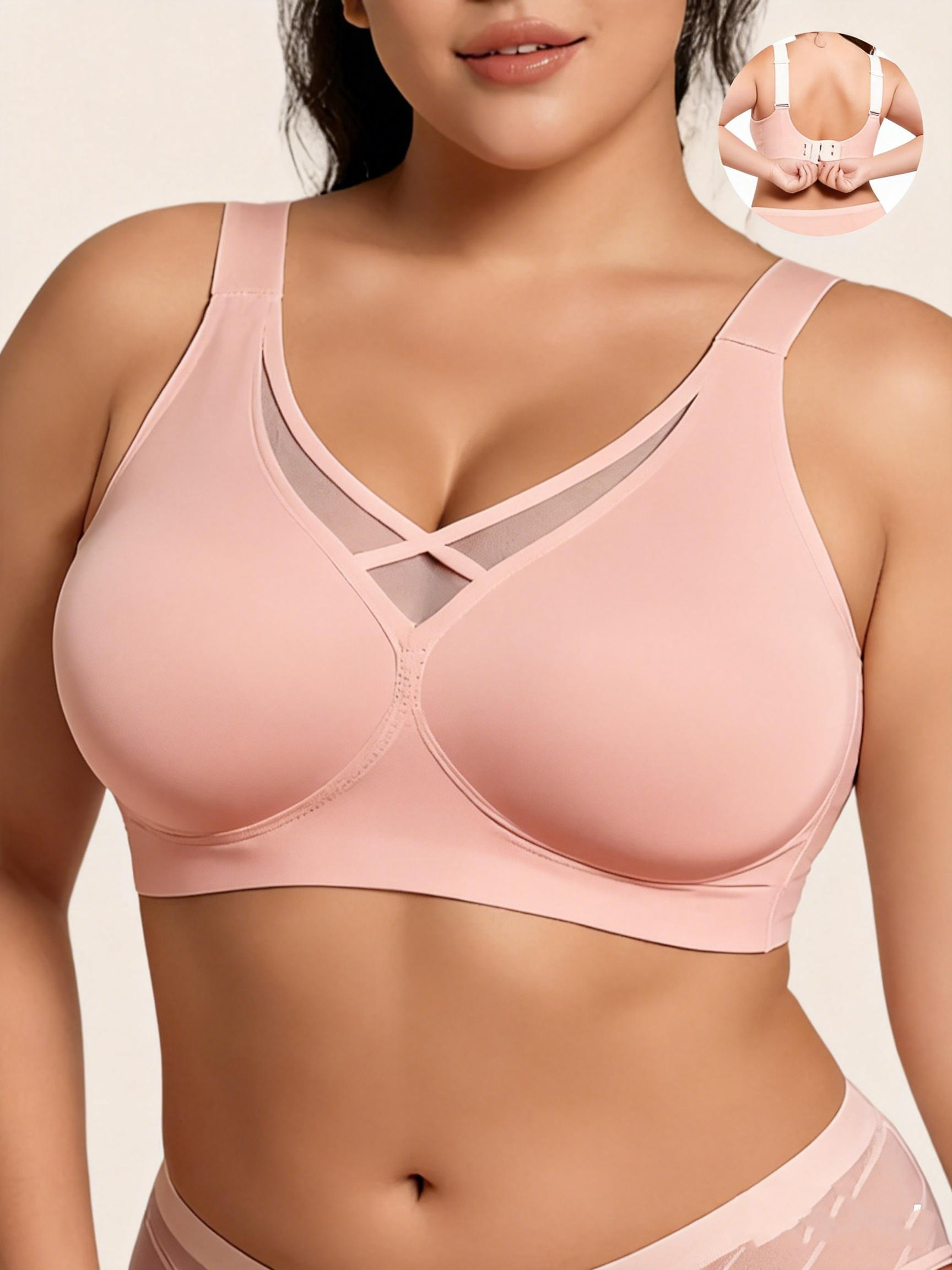Plus Size Mesh Seamless Wireless Bra