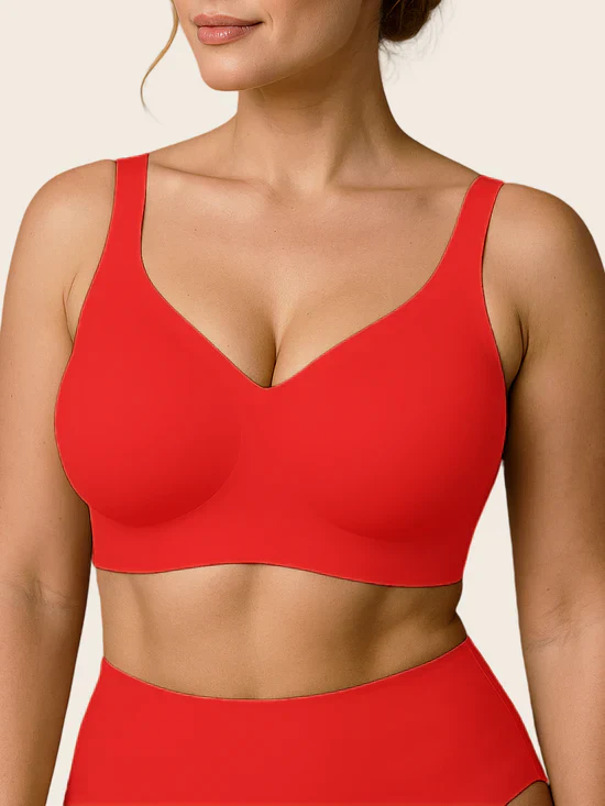 Jelly Wireless T-shirt Red Bra Christmas Special