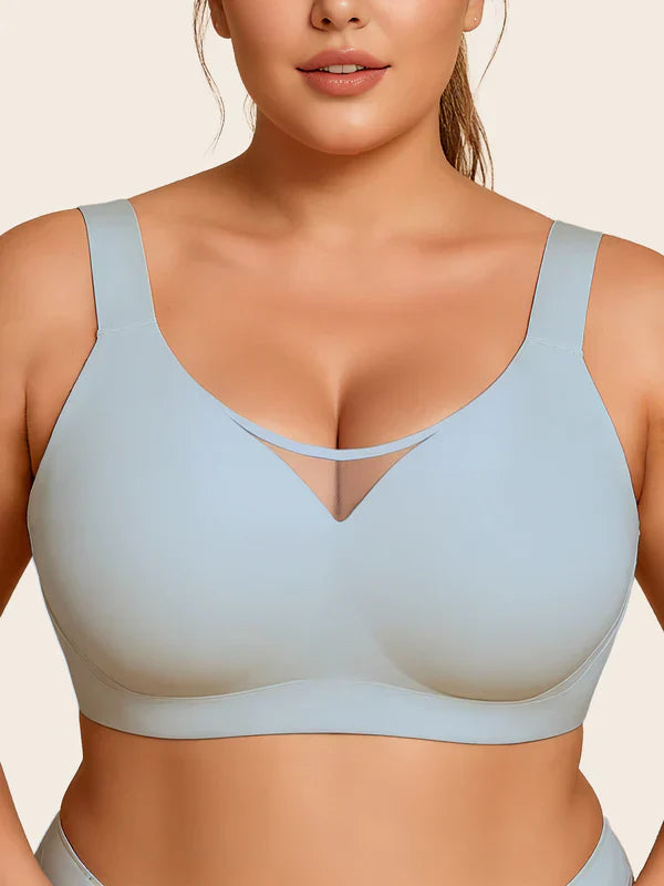 Plus Size Myst Mesh V Neck Wireless Bra